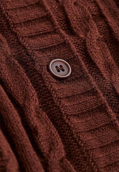 H&M - Cable-knit cardigan - dark brown