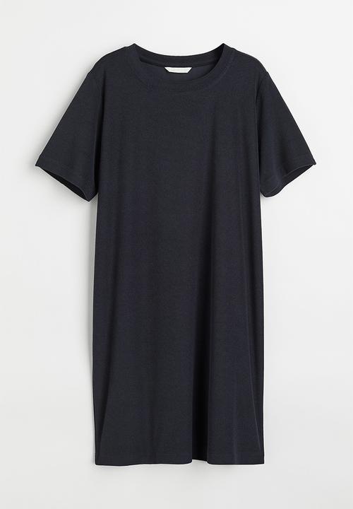 H&M - Terry T-shirt dress - dark blue 