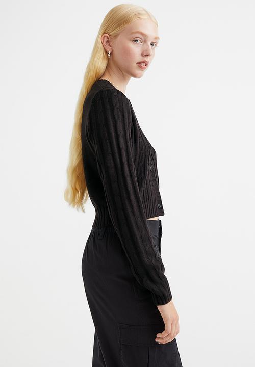 H&M - Cable-knit cardigan - black