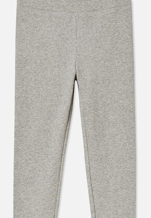Cotton On - Unisex organic rib leggings - grey marle