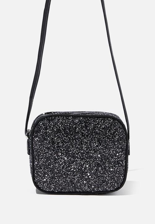 Cotton On - Sara shimmer bag - black & silver glitter