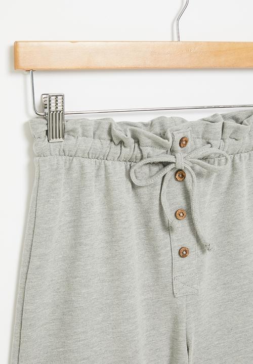 Superbalist - High waist sweat short - grey melange 