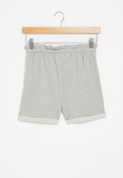Superbalist - High waist sweat short - grey melange 