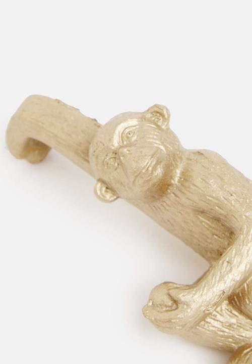 H&S - Monkey flowerpot hanger - gold