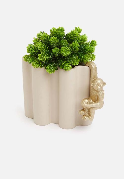 H&S - Monkey flowerpot hanger - gold