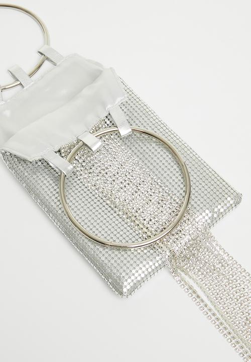 Tessa Design - Carly sequin clutch bag - silver