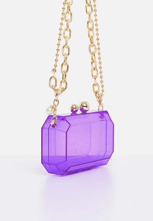 Tessa Design - Anna clutch bag with chain - purple