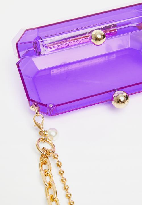 Tessa Design - Anna clutch bag with chain - purple