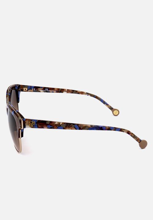 CAROLINA HERRERA - Carolina herrera cah sunglasses - shiny pattern yellow, brown & blu