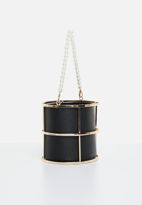 Tessa Design - Nabila bucket bag with pearls - black