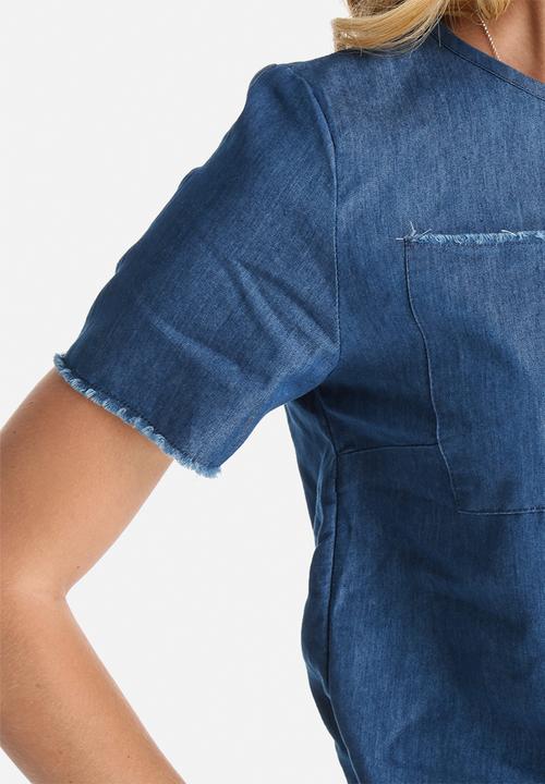 Lola May - Denim Raw Edge Top