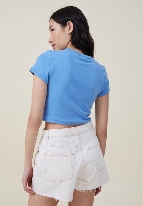 Cotton On - Micro it rib graphic tee - lcn br rolling stones/blue