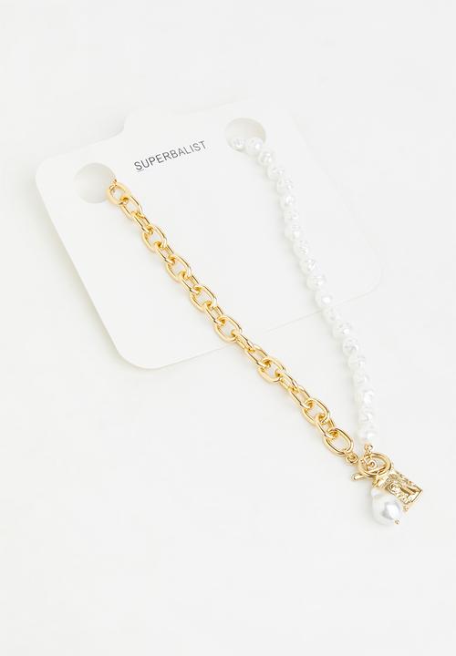Superbalist - Joy faux pearl necklace - gold & cream