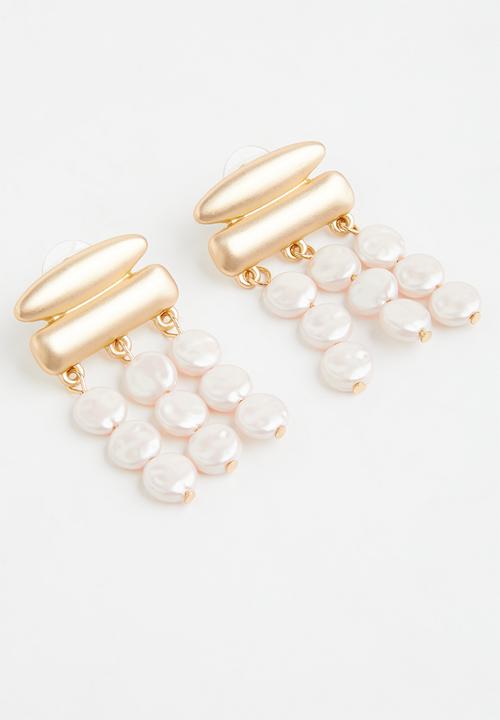 Tessa Design - Grace drop  earrings - gold & pink