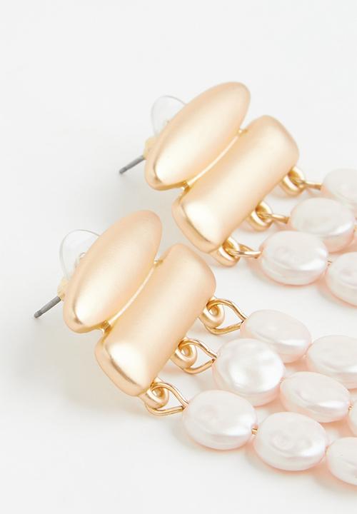 Tessa Design - Grace drop  earrings - gold & pink