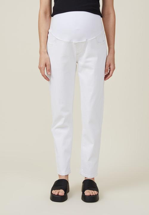 Cotton On - Maternity stretch mom jean (over belly) - whitehaven