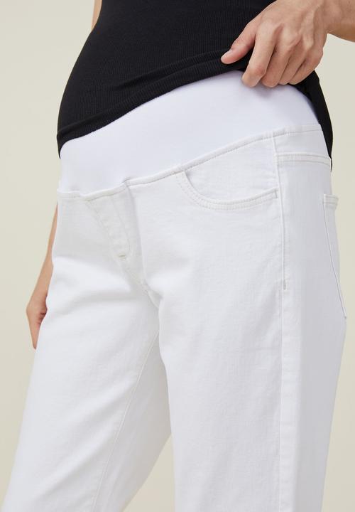 Cotton On - Maternity stretch mom jean (over belly) - whitehaven