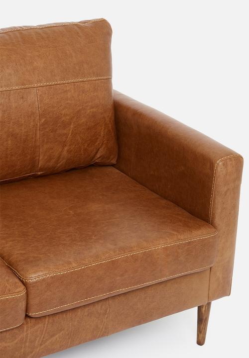 SF Collection - Teramo 3 seater genuine leather - tan