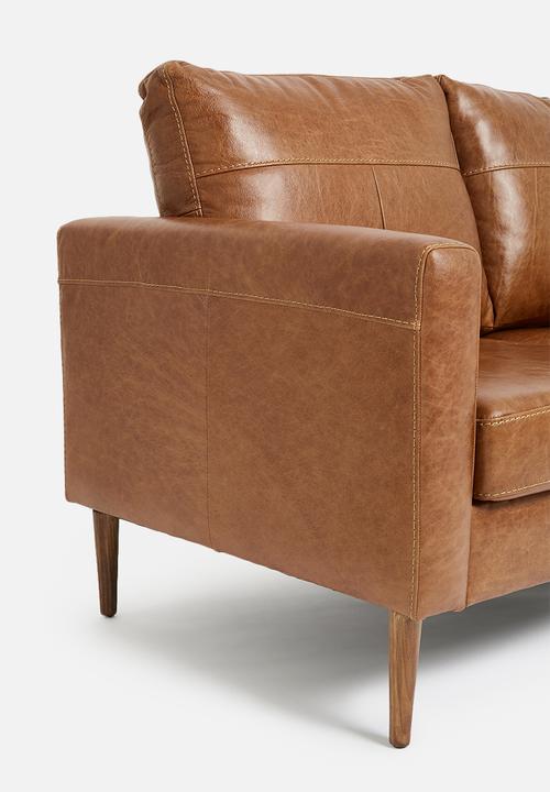 SF Collection - Teramo 3 seater genuine leather - tan