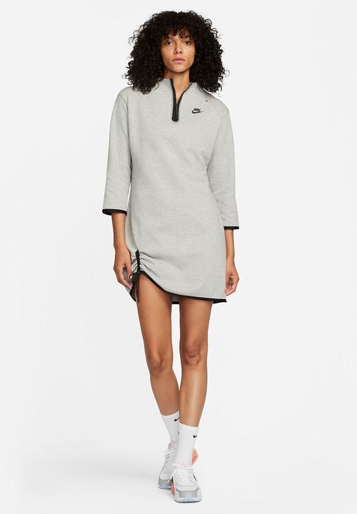 Nike - W nsw tch flc essntl dress - dark grey heather/black