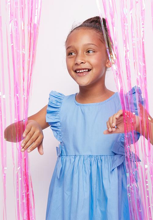 Pop Candy - Girls dress with bows - blue