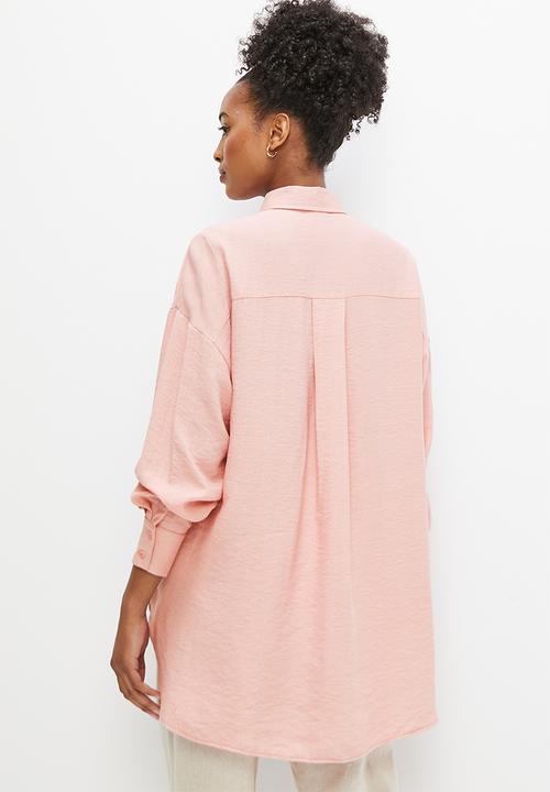 edit - Cheesecloth oversized shirt - pink rose