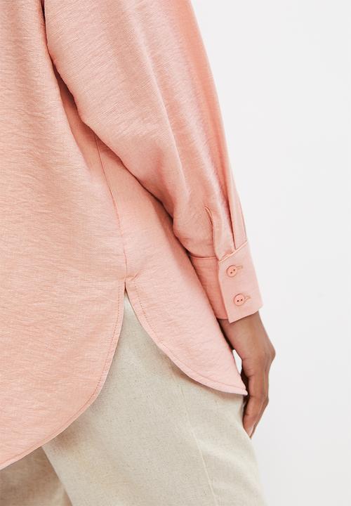 edit - Cheesecloth oversized shirt - pink rose