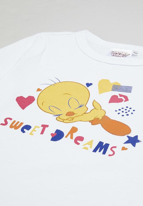 Superbalist - Looney Tunes pj set - white & grey