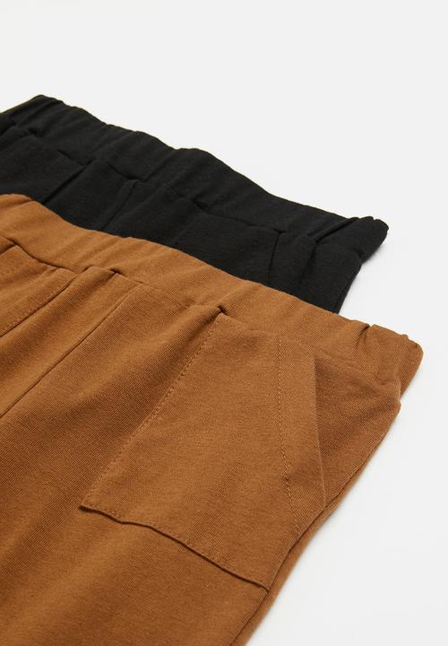 Superbalist - 2 Pack upstyled legging - black & brown