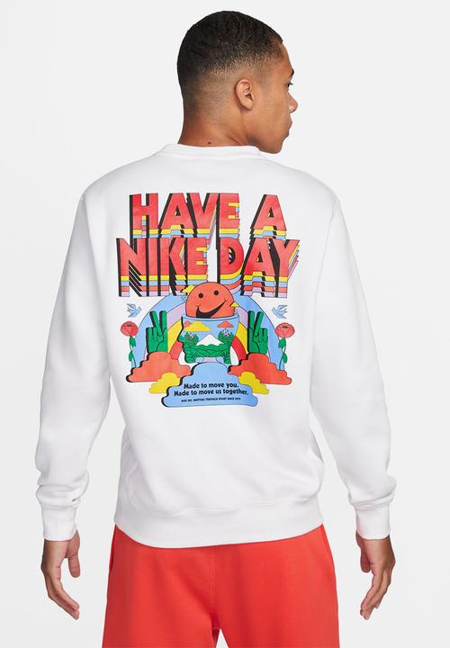 Nike - M nsw flc crew swsh spirit - white