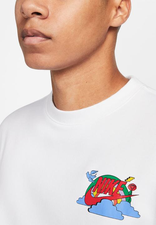 Nike - M nsw flc crew swsh spirit - white