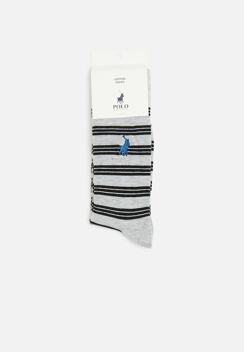 POLO - Tripe stripe socks - grey & black