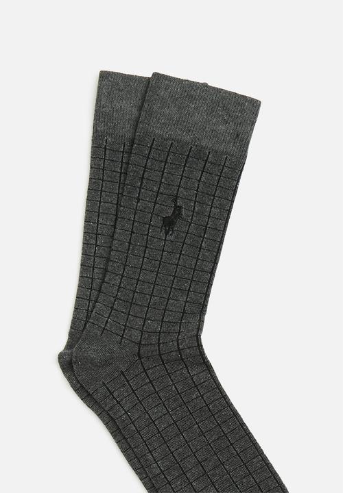 POLO - Check socks - dark grey