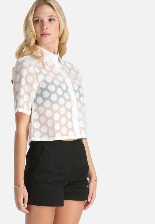 Lola May - Polka Dot Semi-Sheer Shirt