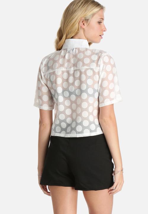 Lola May - Polka Dot Semi-Sheer Shirt