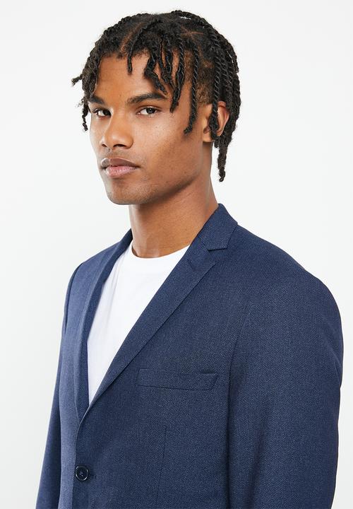 basicthread - Slim fit suit blazer - blue