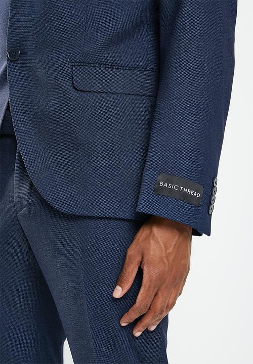 basicthread - Slim fit suit blazer - blue