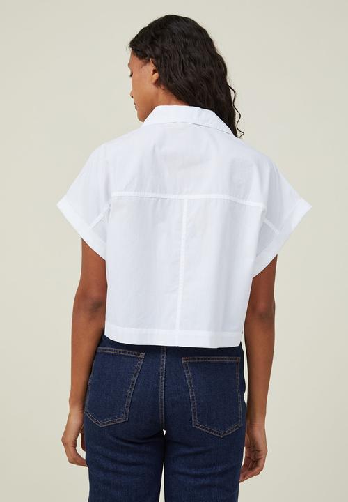 Cotton On - Cropped utility shirt - White