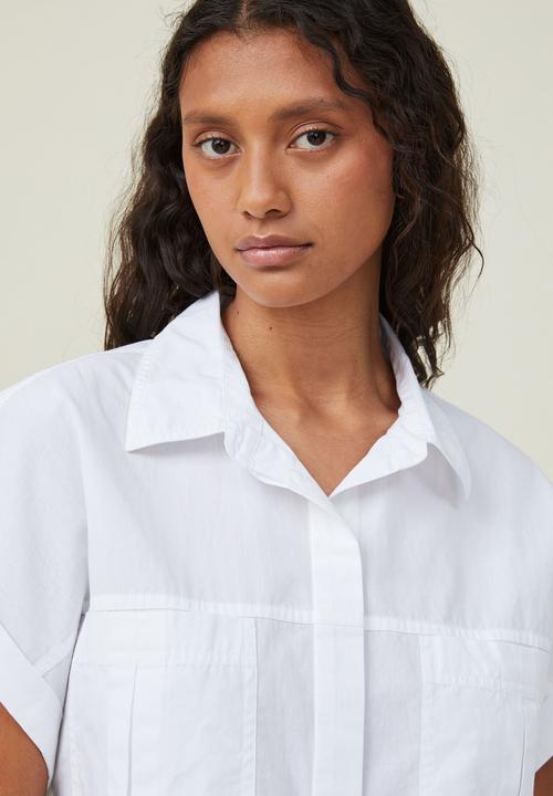 Cotton On - Cropped utility shirt - White