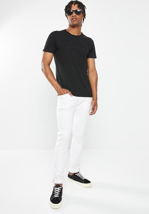 GUESS - Short sleeve guess la embossed tee - jet black