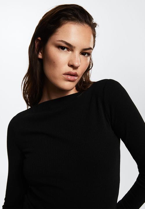 MANGO - T-shirt lilobar - black