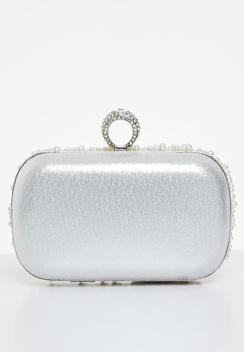 Tessa Design - Tanya embelished clutch bag - white