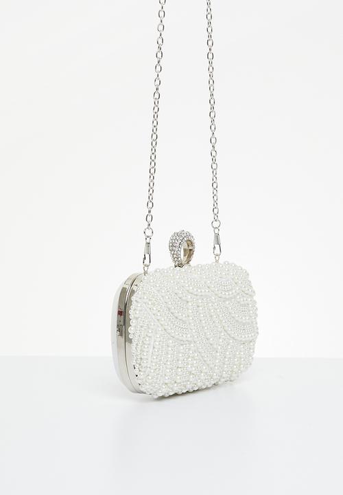 Tessa Design - Tanya embelished clutch bag - white