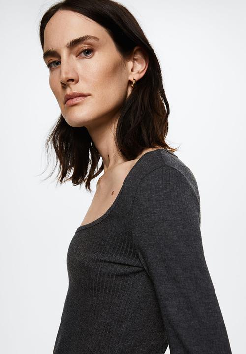 MANGO - T-shirt lilopi - charcoal