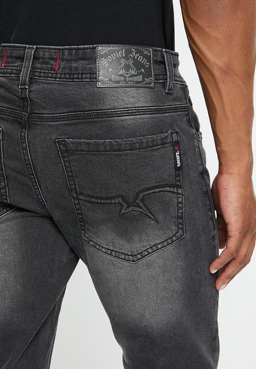 SOVIET - M aventador mens skinny denim - charcoal