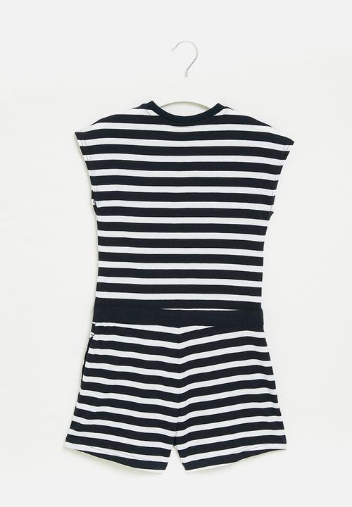POLO - Girls striped jumpsuit - navy