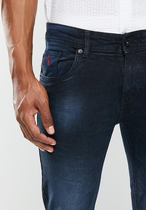 SOVIET - M cygnet mens skinny denim - blue black