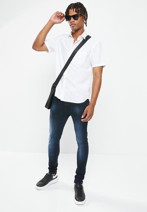 SOVIET - M cygnet mens skinny denim - blue black