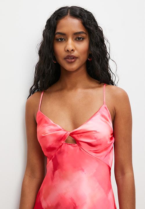 VELVET - Front detail slip dress - soft focus