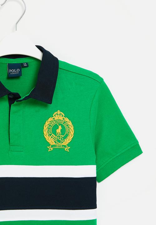 POLO - Boys crested short sleeve golfer - green